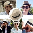 thumbnail image 5 of 56-58 cm circunferencia del sombrero sombreros de paja para hombres y mujeres, sombreros de ala corta, sombreros de verano, sombreros casuales de jazz retro, 5 of 5