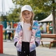 thumbnail image 3 of Xoenoiee Cat Teacup Butterfly Rainbow Print Zip Up Hooded Sweatshirt Pullover Hoodie Sweatshirts for Little Big Kids, Teen Casual Cool Girls Hoody Long Sleeves Joggers Shirt Sporty Outerwear, M, 3 of 7