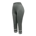 thumbnail image 6 of Cagogo Women Plus Size Capri Pants High Waisted Solid Casual Basic Capri Pants Leggings Party, Dark Gray 2XL, 6 of 9