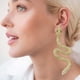 thumbnail image 5 of Pendientes largos en forma de agua con personalidad femenina exagerada Pendientes y aretes versátiles en forma de S completa, 5 of 5