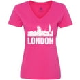 thumbnail image 3 of Inktastic London England City Skyline with Grunge Women's V-Neck T-Shirt, 3 of 5