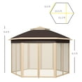 thumbnail image 3 of Homiyad 13 x 13 Pop Up Gazebo Hexagonal Canopy with Mesh Netting for Outdoor Events Patio Garden Wedding Party Shelter| Aosom.com, 3 of 8