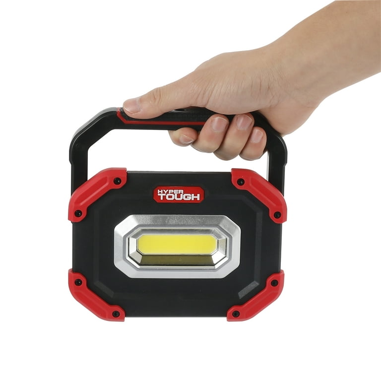 Hyper Tough 1200 Lumen LED Rechargeable Portable Work Light, Red, Black