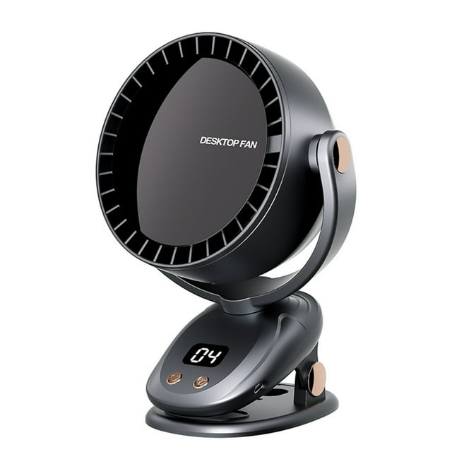 Injueey Ventilador portátil recargable con funcionamiento inalámbrico para actividades al aire libre, ventilador USB portátil, ventilador Electrodomésticos Gris oscuro