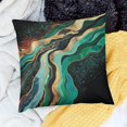 thumbnail image 2 of Patifu Throw Pillow Cover Abstract Black Marble Green Malachite  Cushion Cover Standard Square Decorative Pillow Cover for Sofa and Bed Double Side Print 24x24in, 2 of 5