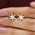thumbnail image 4 of Rosec Jewels Elegant Moissanite Stud Earrings for Women, Snowflake Earrings (D-VS1 Quality), 10K Yellow Gold, 4 of 8