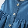 thumbnail image 4 of Toddler Girl Dress Baby Summer Casual Sleeveless Solid Buttons Holiday Beach Denim Dress Girls' Dresses Blue 2-3 Years, 4 of 6