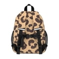 thumbnail image 3 of Brown and Beige Leopard Print Backpack for School, Cute School Bag with Adjustable Shoulder Straps and Padded Back, 15"x11.42"x5.5", 3 of 5
