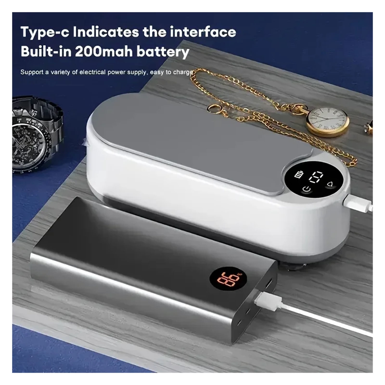 Multifunctional USB Charging Eyeglass Cleaner - 360° Ultrasonic Stereo Cleaning, Deep Cleans Glasses, Jewelry, Makeup Brushes