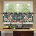 thumbnail image 4 of Yayeee Kitchen Curtains Set of 2 Light Filtering 57"x36" Over Sink Window Panels, Flowers Cat, 4 of 7