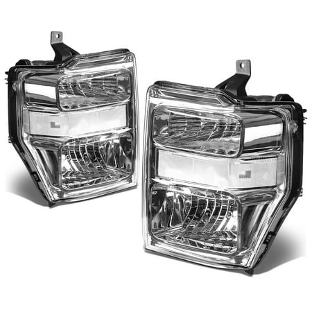 91 Ford F350 Headlight - For 2008 to 2010 Ford F250 / F350 / F450 / F550 Super Duty OE Style Headlight Assembly Chrome Housing Clear Side - 2 Gen 09 Left+Right