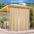 thumbnail image 2 of Lapalife Outdoor Curtain for Patio Waterproof Extra Wide, Tap Top Blackout Curtain Thermal Insulated Drapes, 1 Panel, 100''x 84'', Beige, 2 of 8