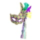 thumbnail image 2 of Máscara de plumas para carnaval, cómoda con protector facial de banda elástica para Mardi Gras Con Punta 20.5x16cm, 2 of 9