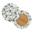 thumbnail image 2 of ZIATUBLE Corgi Floral Chairs Decorative Cover Polyester Round Stool Slipcover 2 Piece with Elastic Bands Slipcover for Circle Chair Stools Size S Padded Round Stool Covers Home Decor, 2 of 6