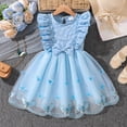 thumbnail image 2 of CAUYDY 2T 3T 4T Little Baby Girl Summer Dress 5T 6T 7T Kid Girls Tulle Dresses Ruffle Sleeveless Children's Birthday Party Wedding Graduation Ceremony Dress (Sizes 4-5 Years,F2-Blue), 2 of 5