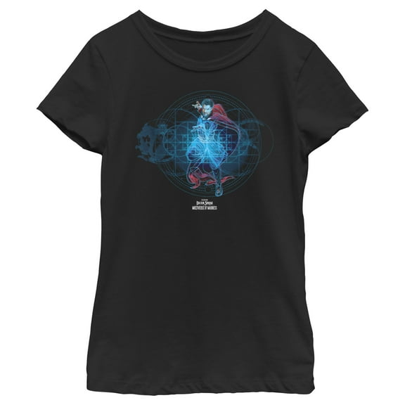 Girl's Marvel Doctor Strange in the Multiverse of Madness Neon Strange  Graphic Tee Black Large