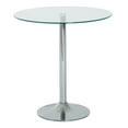 thumbnail image 1 of HOMCOM Table à Manger Ronde, Table de Cuisine Moderne avec Dessus en Verre Trempé, Argent, 1 of 10