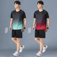 thumbnail image 1 of Traje de entrenamiento de bádminton de manga corta para hombre, de secado rápido, chaleco de tenis para correr, equipo deportivo, 1 of 4