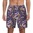 thumbnail image 3 of Uemuo Snake And Floral Pattern Mens Swim Trunks Quick Dry Board Shorts with Mesh Lining, Stretch Beach Shorts Quick Dry No-Chafing Board Shorts-Small, 3 of 9