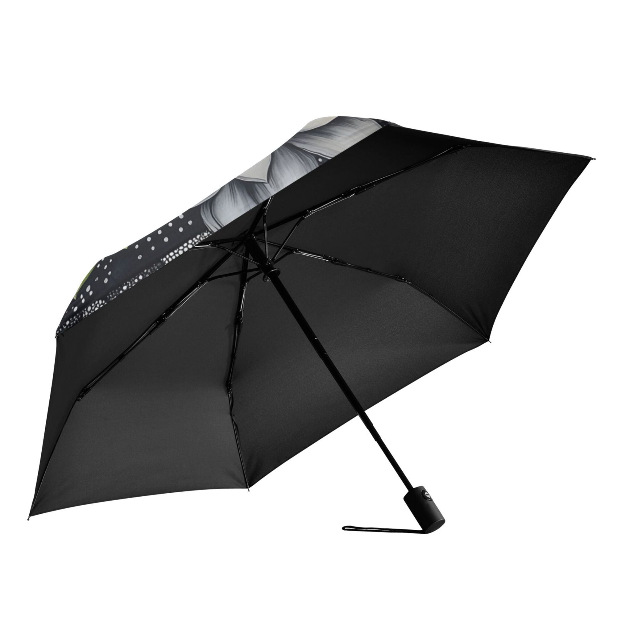 FORMRS Travel Umbrella Folding Auto Open Close Windproof Rain UV Protection, Gray Floral