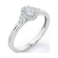 thumbnail image 4 of JeenMata 7-Stone Halo Cluster Oval Cut Diamond Double Band Engagement Ring in 10K White Gold, 4 of 6