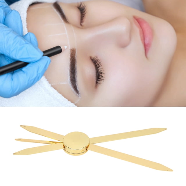 Eyebrow Ruler, Brow Mapping Tool Stainless Steel Material Light Weight Adjustable Gold for Home for Beauty Salon for Workers