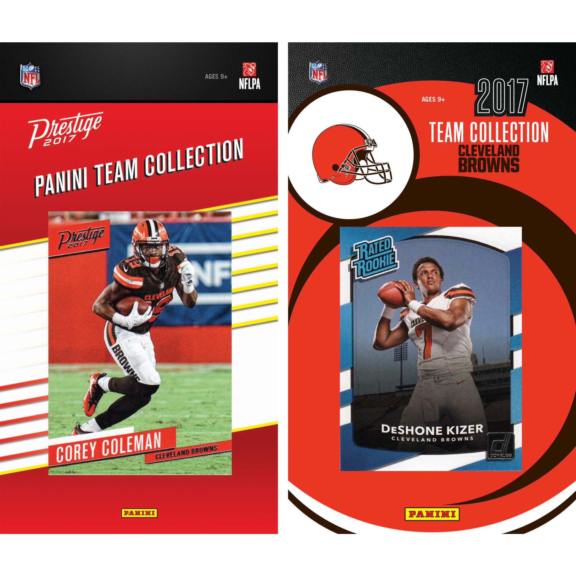 C&I Collectables 2017BROWNSTSC NFL Cleveland Browns Licensed 2017 Prestige  and Donruss Team Set