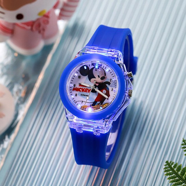 Disney Frozen Princess LED Glowing Watch, figuras de juguetes para niños, reloj de dibujos animados para niños y niñas, juguetes de navidad, regalos, nuevo