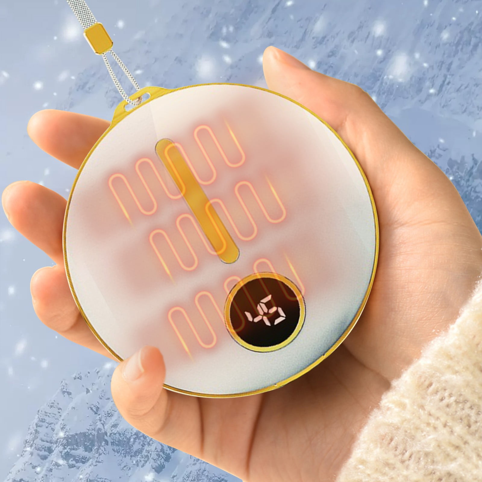 SPOORYYO Rechargeable 2-in-1 Hand Warmer with Smart LED Display and Adjustable Temperature, Portable Power Bank for Outdoor Activities