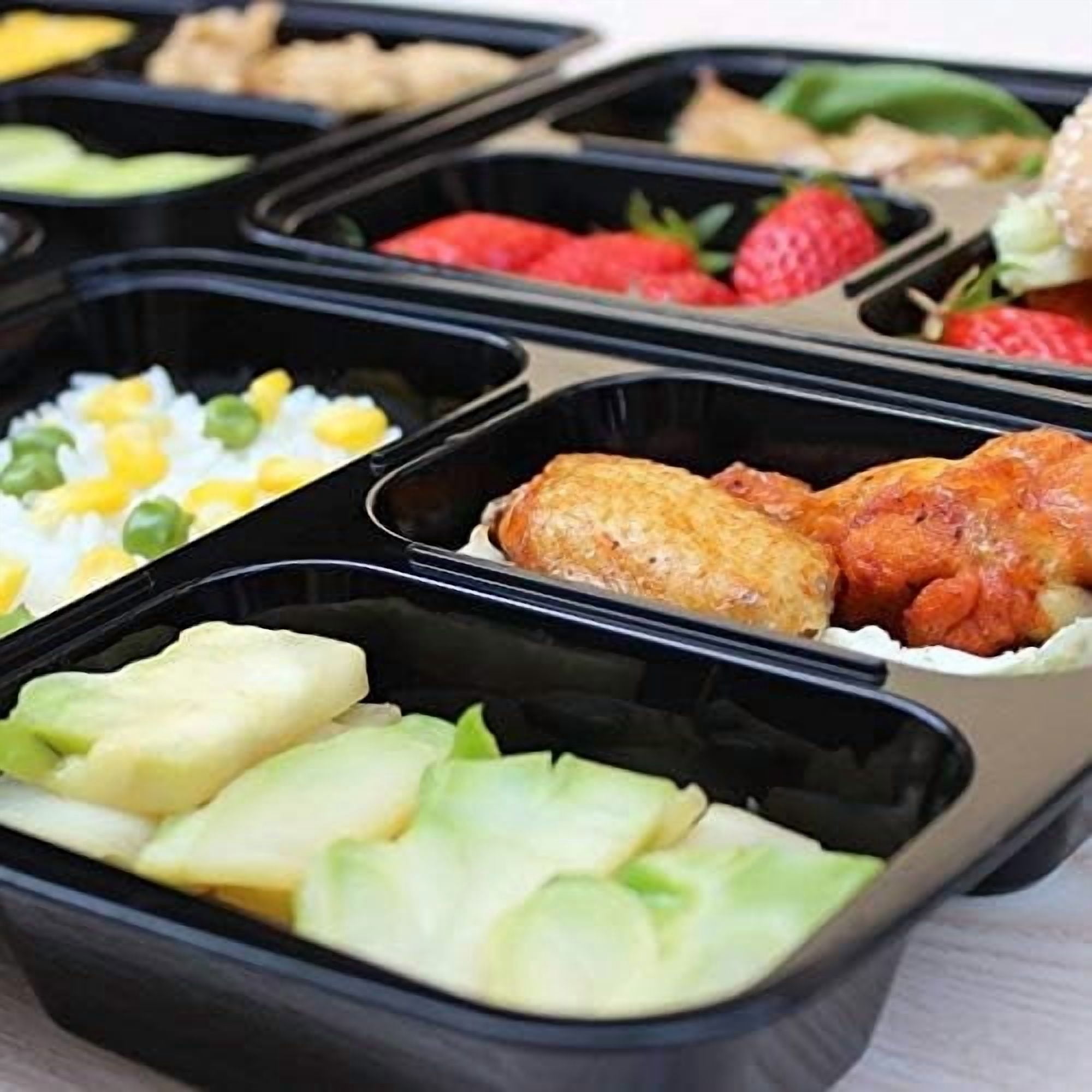 Meal Prep Container 20 Pack 3 Compartments with Lids Food Storage Bento Box BPA Free/Reusable/Stackable Lunch Planning, Microwave/Freezer/Dishwasher Safe, Portion Control 36oz