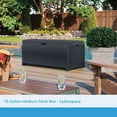 thumbnail image 2 of Suncast 73 Gallon Resin Outdoor Patio Storage Deck Box, Cyberspace, 2 of 9