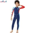 thumbnail image 2 of Naiovety Trajes de neopreno de 2,5 MM, traje de buceo a prueba de frío, traje de neopreno para niños, pantalones largos de manga larga, traje completo Deportes acuáticos azul marino L Naiovety OD003648-03, 2 of 6