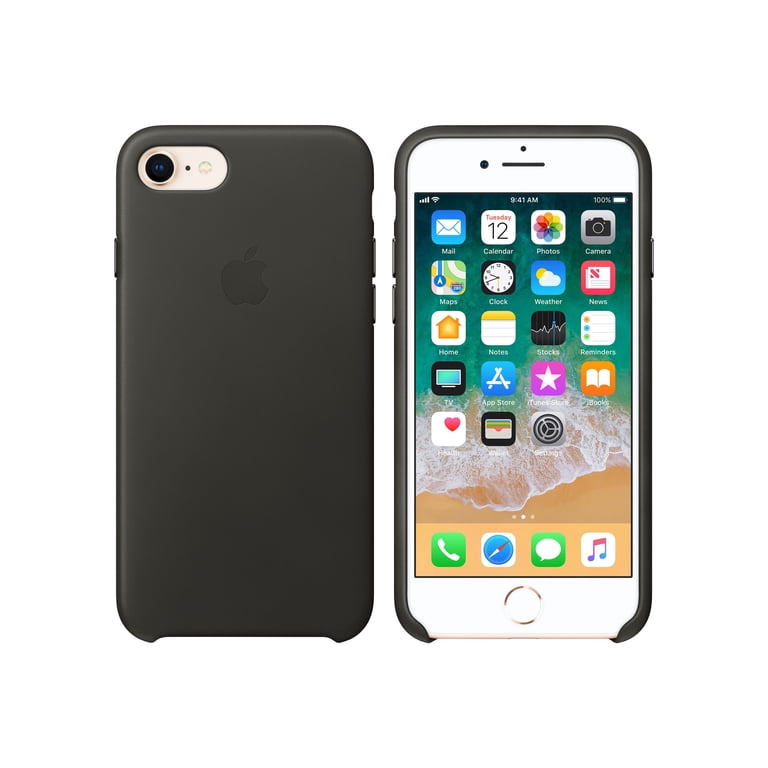 Apple Leather Case for iPhone 8 & iPhone 7 - Charcoal Gray