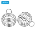 thumbnail image 3 of Uxcell Spiral Bead Cages Pendant,40Pc 20x25mm Thickened Spring Stone Holder,Silver Tone, 3 of 6