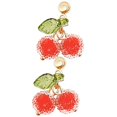 thumbnail image 1 of Cherry Earrings Creative Cherry Dangle Earrings 1Pair Women Fashion Accessory, 1 of 4