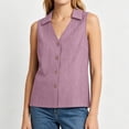 thumbnail image 6 of Purcolt Women's Sleeveless Button-Down Shirts Collared V-Neck Tank Top Casual Summer Blouses, S-XXL, 6 of 7