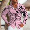 thumbnail image 1 of Camisa con estampado abstracto 3D de música clásica para hombre, ropa de verano de estilo hawaiano Vaion Leisure, de manga larga y cuello tipo polo para hombre, 1 of 6