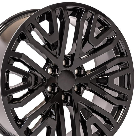 OE Wheels CV37 22 Inch Rims Fit Sierra 1500 Style 6x139.7 22x9 Gloss Black - Hollander 5906 (Set of 4)