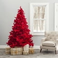 thumbnail image 2 of Perfect Holiday 6.5 Ft Prelit Ruby Red Christmas Tree with 450 LED & 35 Lrg Bulbs, Dia 48" - Red Metal Stand Included, 2 of 2