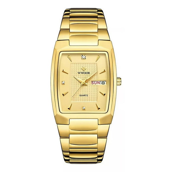 Reloj Wwoor Classic de cuarzo de lujo para hombre - Dorado