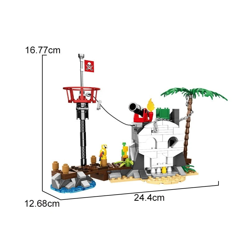 Pirate Ship Castle Building Blocks Set Small Particle Bricks Educational Toy for Kids Teens Christmas Halloween Gift