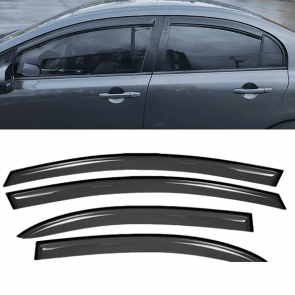 4pcs Window Visor Rain Guards Compatible with 2006 - 2011 Honda Civic Sedan Smoke Wind Deflectors, UV-Resistant