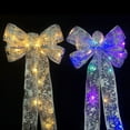 thumbnail image 3 of ZOELNIC Shining Ribbon Fairy Lights LED Christmas Lights, DIY Lace Bow Battery Operated Xmas Tree Holiday Indoor Outdoor Christmas Decor, 3 of 8