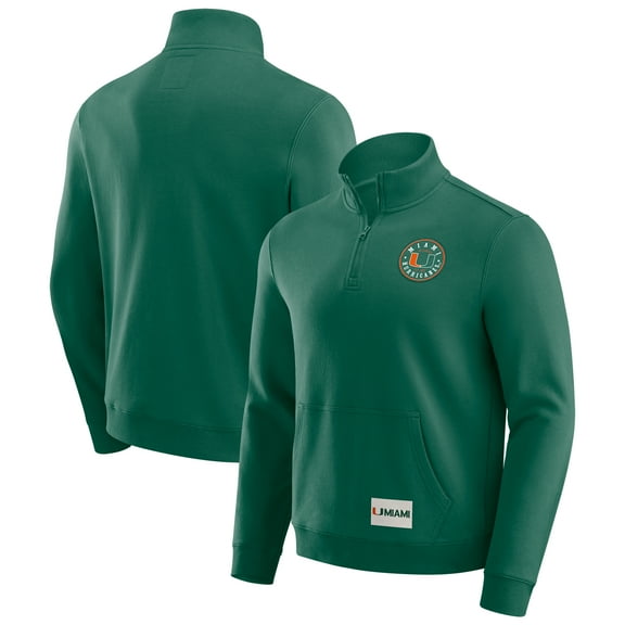 Men's Darius Rucker Collection by Fanatics Green Miami Hurricanes Quarter-Zip Pullover