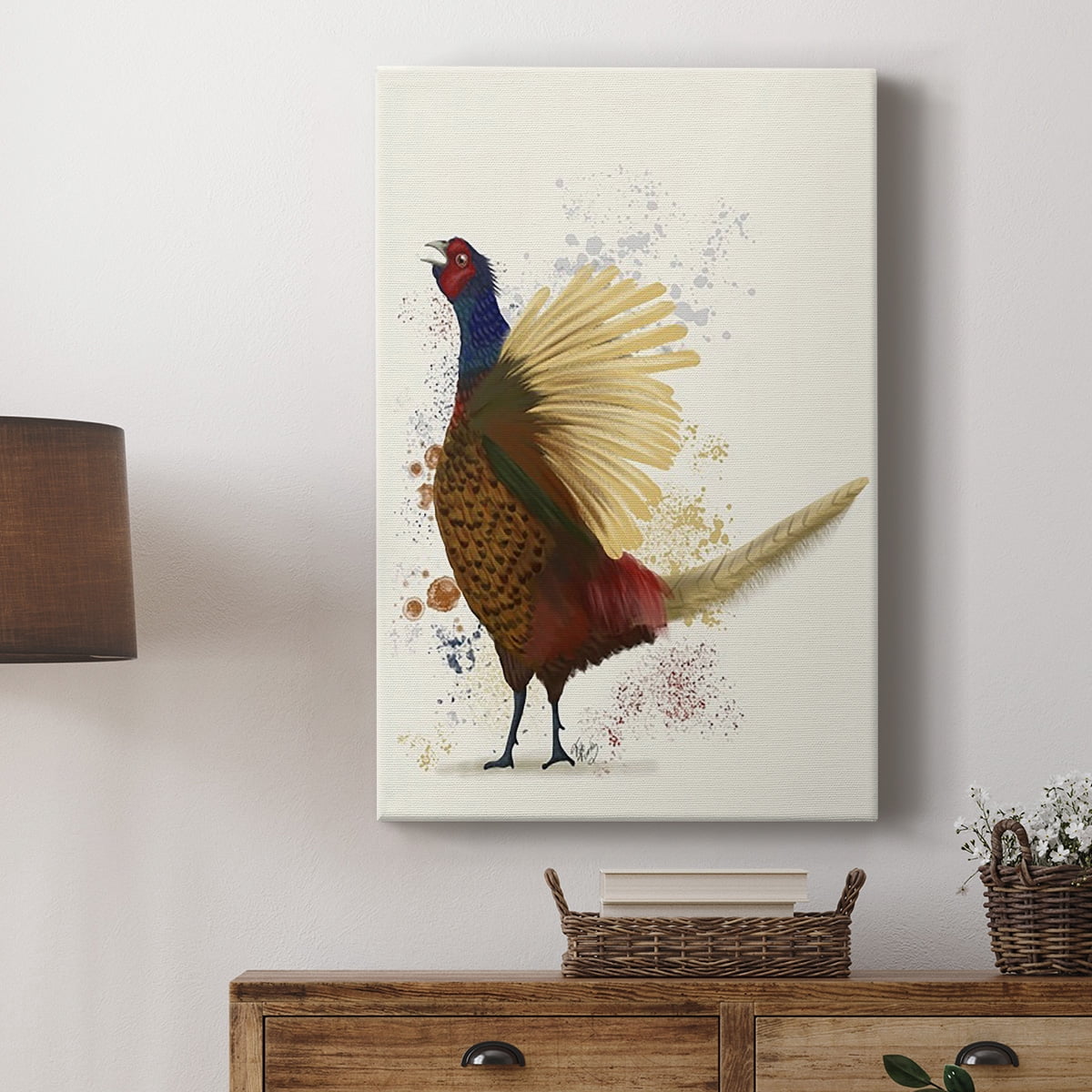 Pheasant Splash 8 Premium Gallery Wrapped Canvas - Ready to Hang