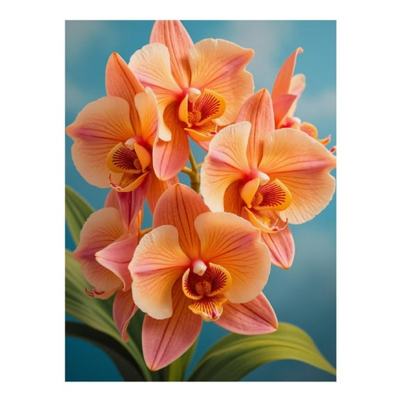 Diamond Art Kit for Adults, Orchid Blossoms Against Sky Diamond Painting for Adults Beginners, DIY Diamond Art Painting Kits, 5D Diamond Painting Crafts for Home Decor 12x16 Frameless