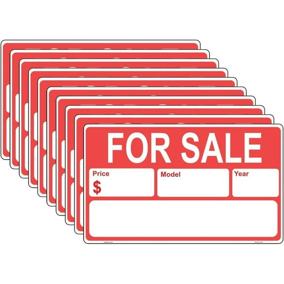 Haobase 10 Pcs Car for Sale Sign Sticker - 25 cm x 15 cm - Self Adhesive Vinyl
