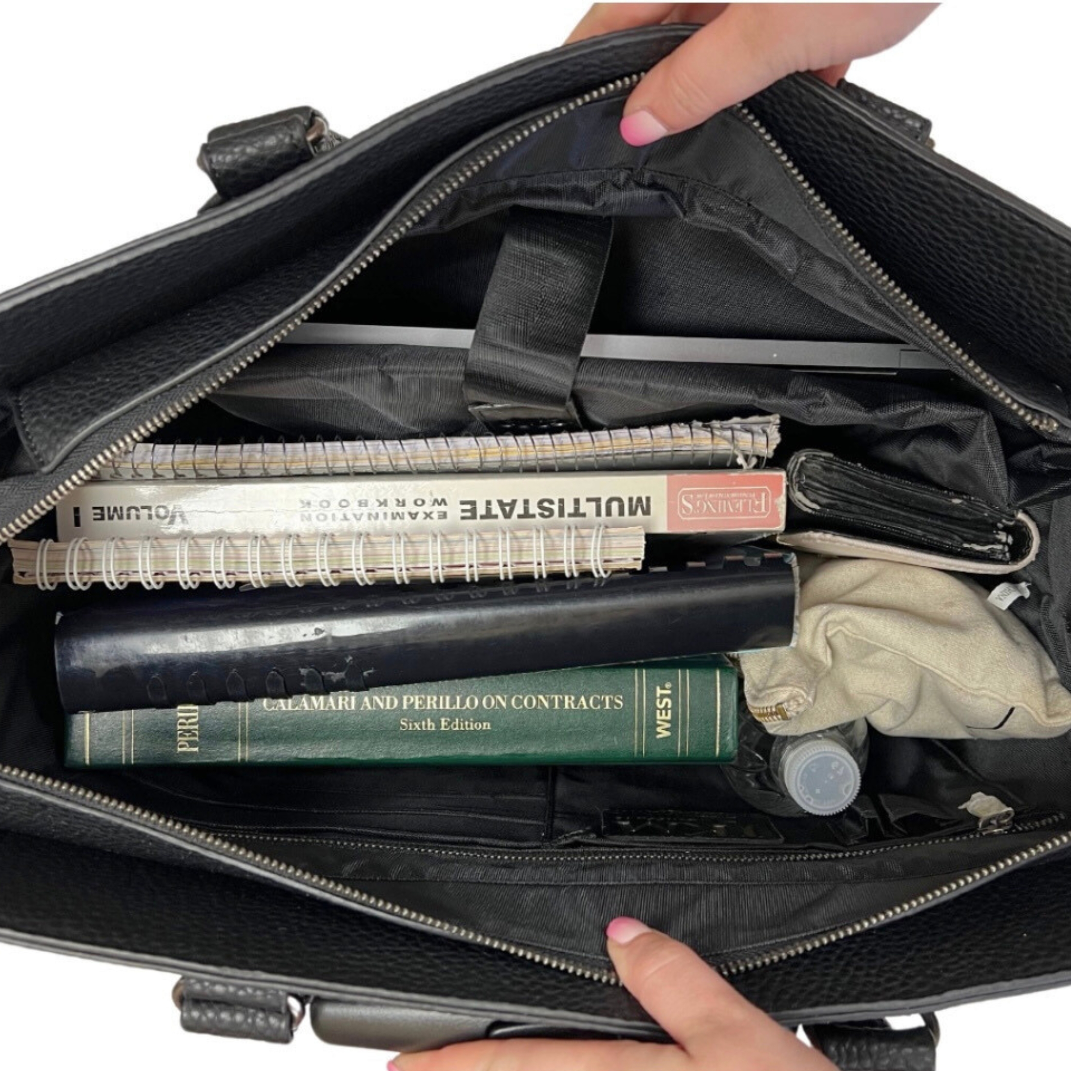 The Dallas Stylish Rolling iPad Tablet or Laptop Tote Carryall Bag | Roller Briefcase for Women | JKM & Company