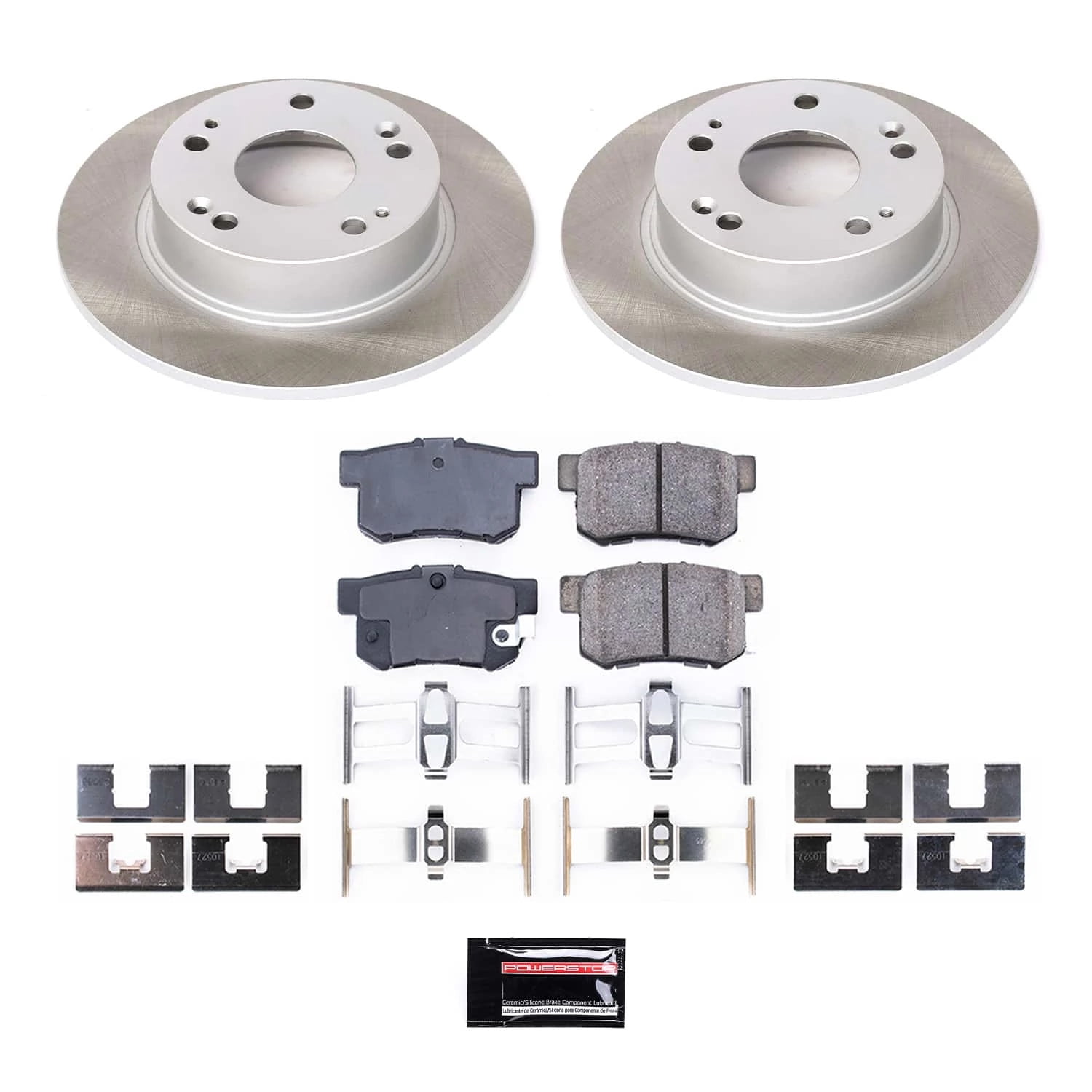 PowerStop Rear Semi-Coated Rotor and Low-Dust Ceramic Brake Pad Kit SC2391