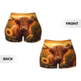 thumbnail image 5 of Fotbe Vintage Sunflower Cow B Seamless Shorts, Womens Workout Shorts High Waist Stretch Booty Short for Gym/Yoga/Running/Biking-Small, 5 of 9